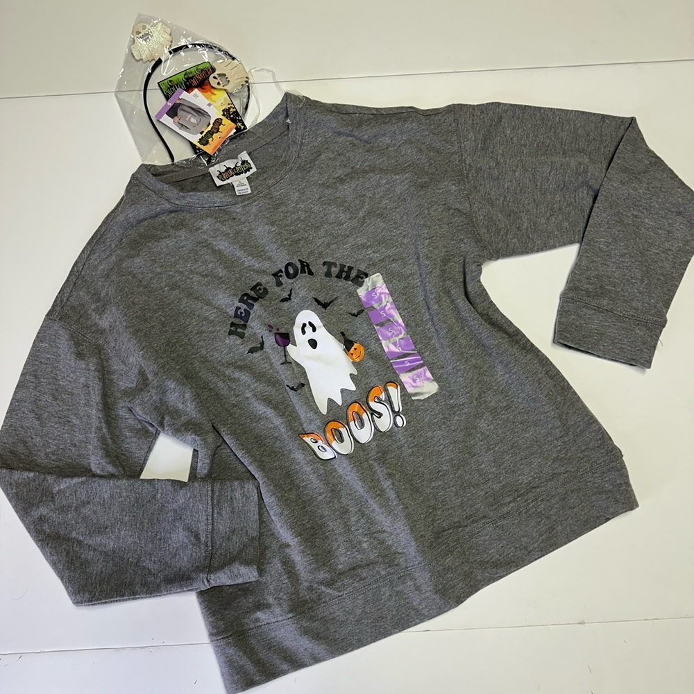 Halloween sweatshirt with accessory headband sz S